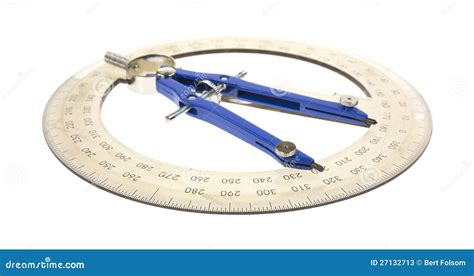 Compass On Protractor Stock Photos - Image: 27132713