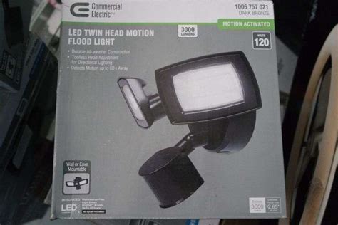 30 Watt Bronze Outdoor Integrated Led Twin Head Motion Activated Flood Light 3000 Lumens