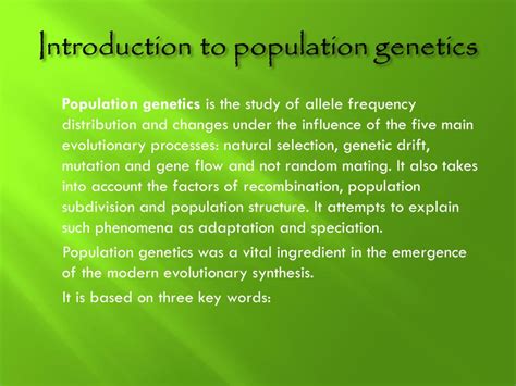 Ppt Population Genetics Powerpoint Presentation Free Download Id