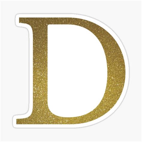 "Letter D - Gold Glitter" Sticker for Sale by FunStudio | Redbubble