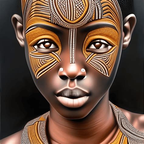 Black African Art Realistic Face Eyes · Creative Fabrica