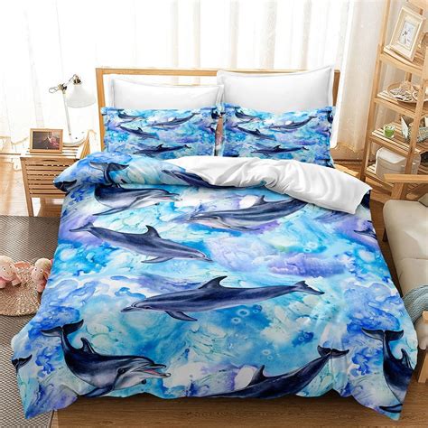 Colorful Jellyfish Decor Duvet Cover Set Queen Ocean Bedding Sets