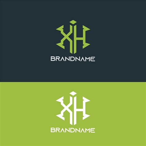 Plantilla de diseño de logotipo xh de letra inicial de monograma