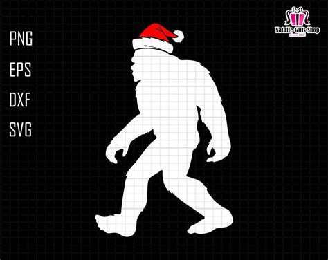 Big Foot Christmas Svg Funny Sasquatch Svg Christmas Lights Svg