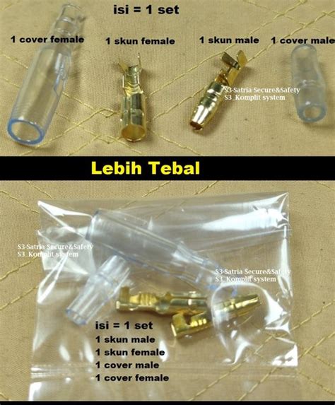 Jual Brass 1 Set Skun Motor Bulat 4mm Bullet Peluru Male Female Dan