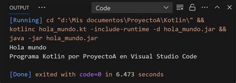 Desarrollar y compilar aplicación Kotlin con Visual Studio Code