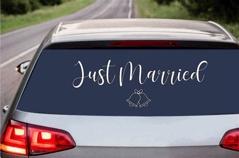 Just Married Just Married Vinyl Removable Wedding Decal Etsy