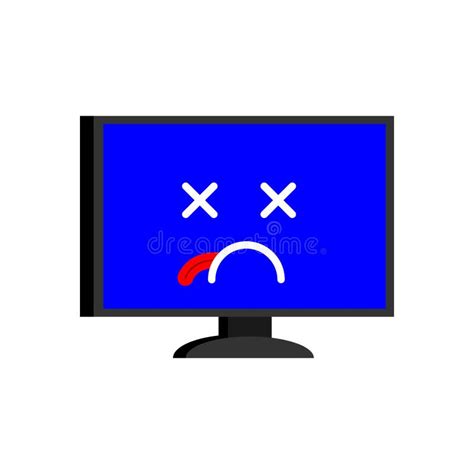 Broken Computer. Dead PC Emoji. Blue Screen of Death Stock Vector ...