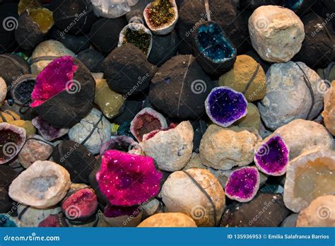 Geodes Formation Of Minerals Of Different Colors Stock Image Image