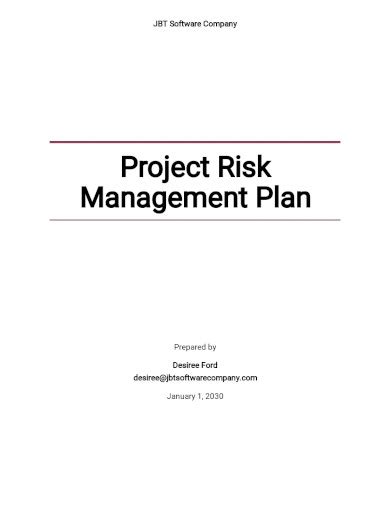 Project Risk Management Plan 10 Examples Format How To Create Pdf