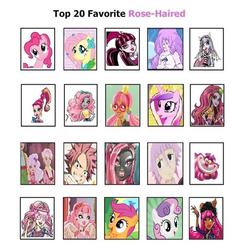 My Top 20 Favorite Rose Haired Characters By Disneysquirrelgem On