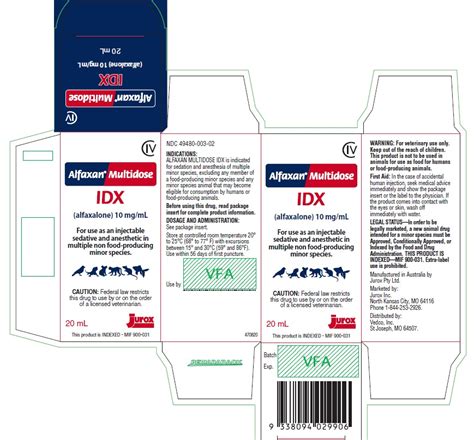 Dailymed Alfaxan Multidose Idx Alfaxalone Solution