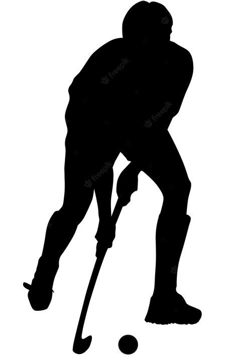 Premium Vector Silhouette Of Field Hockey Player With A Hockey Stick