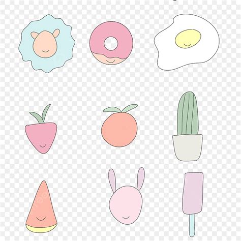 Cute Icons With Pastel Colors, Decorative, Sign, Colorful PNG Transparent Clipart Image and PSD ...