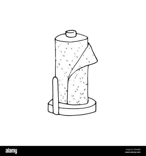 hand-drawn kitchen paper towel holder Stock Vector Image & Art - Alamy