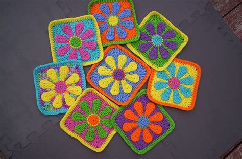 Crochet Flower Square Diagram Crochet Flowers Square Free Pa