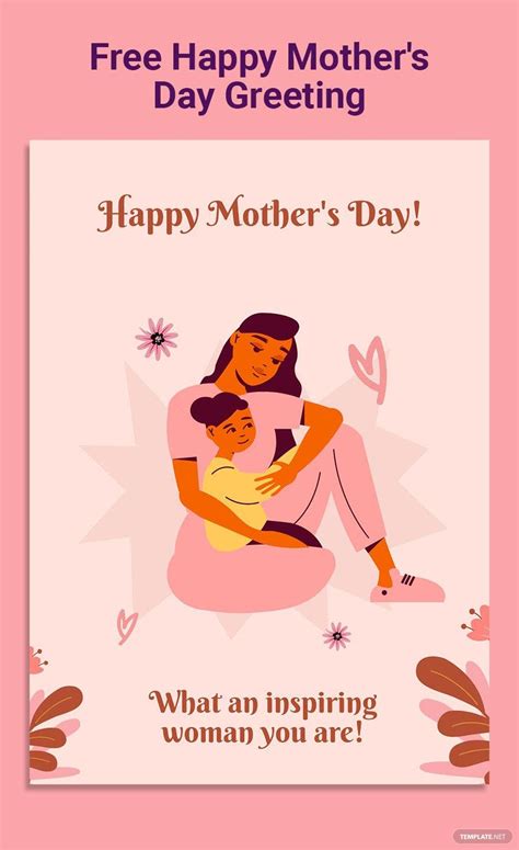 Happy Mother S Day Greeting Card In Eps Illustrator Psd Png