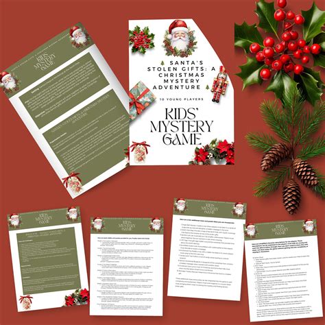 Mystery Game Printable: Kids' Christmas Game Mystery Puzzle Game With ...