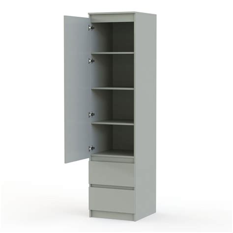 Шкаф распашной BestMebel Шкаф-пенал Мальм с ящиками, 50x50x220 см ...