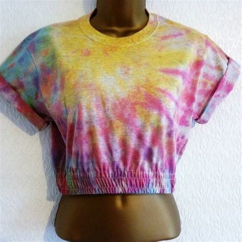 New Tie Dye Crop Top 90s T Shirt S Hipster Grunge Ibiza Urban Festival