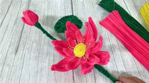 Diy Pipe Cleaner Lotus Flower How To Make Lotus Flower With Pipe