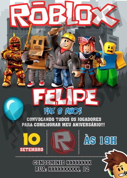 Convite Digital Roblox Compre Produtos Personalizados No Elo7