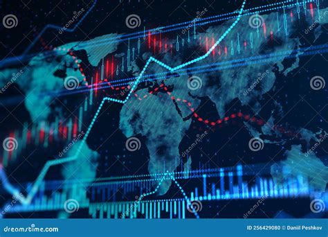 Creative Glowing Forex Chart On Texture Trade Finance Stats 3D