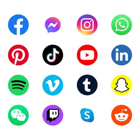 Iconos De Las Redes Sociales Vector Set Con Los Logotipos De Facebook