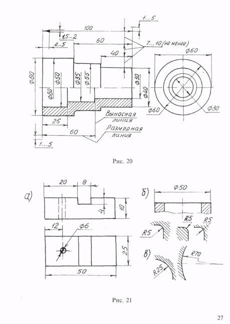 Машиностроительное черчение Нанесение размеров