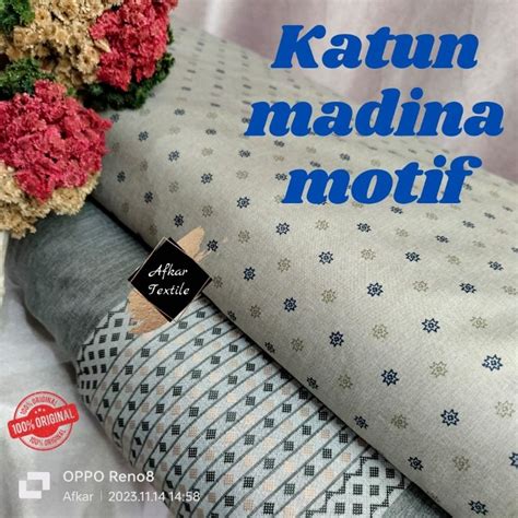 Jual KAIN KATUN MADINAH MOTIF BORDIR Original Madina Cotton Shopee