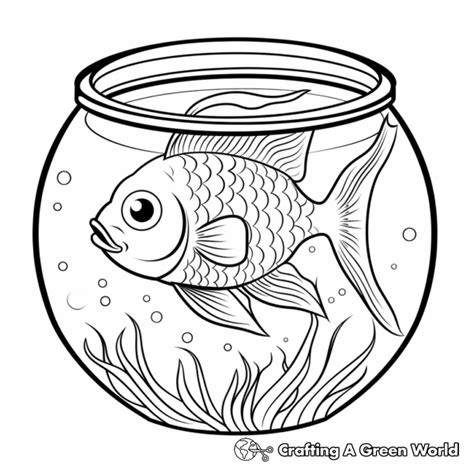 Fish Bowl Coloring Pages Free Printable