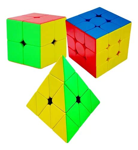 Kit 3 Cubo Mágico 2x2x2 3x3x3 pirâmide Profissional Moyu Parcelamento