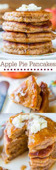 Apple Pie Pancakes With Vanilla Maple Syrup Recipe Recipes Breakfast Yummy Breakfast