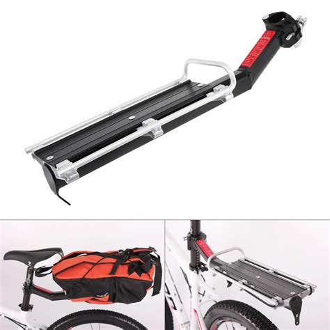 Black Bike Rack Aluminum Alloy Luggage Rear Carrier Trunk For Bicycles