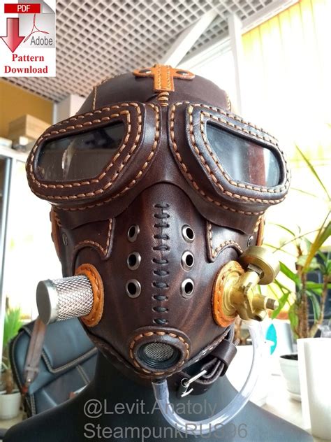 Full Set Pattern Pdf Leather Steampunkdieselpunk Mask Etsy