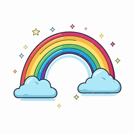 Premium Vector Rainbow Flat Vector Illustration Rainbow Cartoon Hand