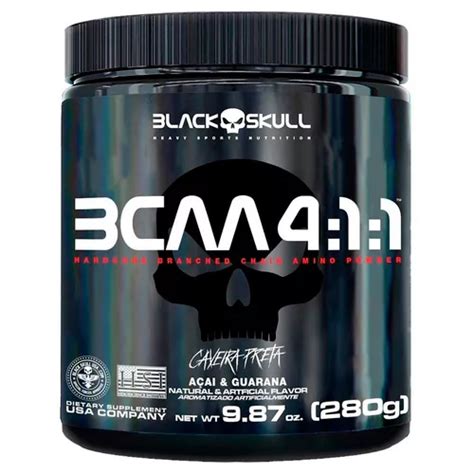 Suplemento Em Pó Black Skull Caveira Preta Bcaa Sabor Guaraná Açaí