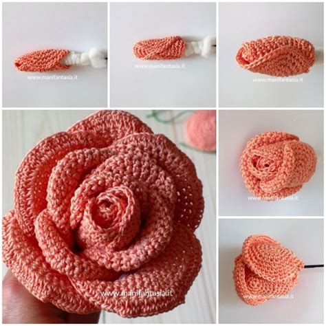 Rose Uncinetto Con Gambo Aperte Schemi E Tutorial Manifantasia