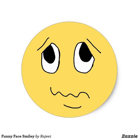 Funny Face Classic Round Sticker Funny Faces Emoji Pillows Smiley