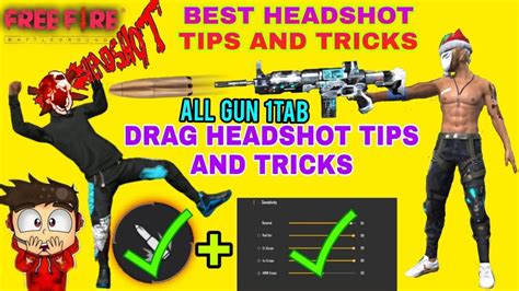 Free Fire All Gun Drag Headshot Trick Tips Best Drag Headshot