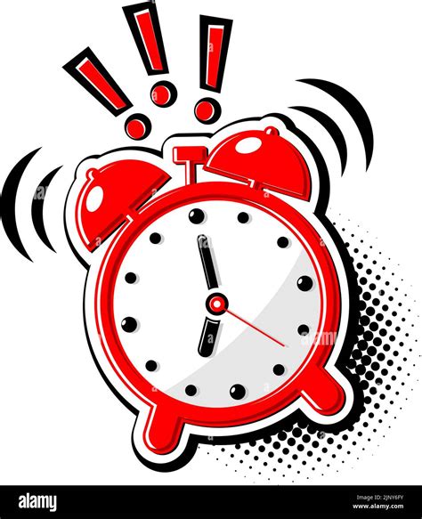 Ringing Alarm Clock Icon In Comic Style Vector On Transparent