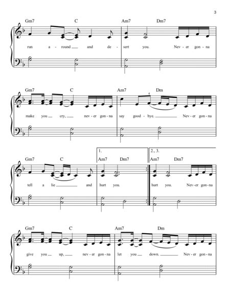 Never Gonna Give You Up By Rick Astley Easy Piano Digital Sheet Music Sheet Music Plus