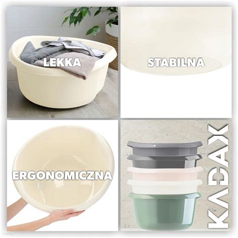 Kadax Miska Miednica Z Uchwytami Plastikowa 30L Kremowa K3665