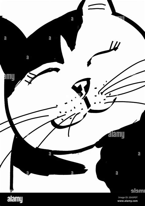 Stroke Drawing Copic Markers Art Funny Cat Cute Cat Puss Pussy Cat Moggy Meaow