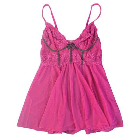 Stunning Vintage Y2k Pink Babydoll Lacy Lingerie Top Depop