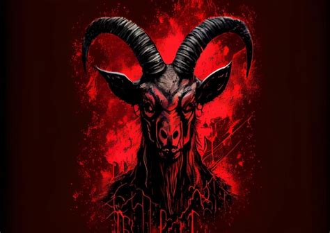 Premium Ai Image Goat Devil With Horns