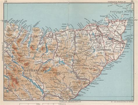 NW SCOTLAND Sutherland Caithness Vintage Map Plan Scotland 1959 Old