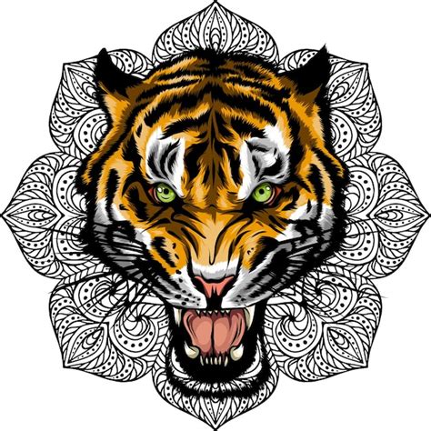 Premium Vector Illustration Of Tiger Head With Mandala