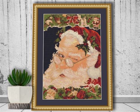 Victorian Santa Clause Counted Cross Stitch Pattern PDF Down Load 130