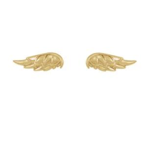 Angel Wing Stud Earrings K Gold Guardian Angel Tiny Stud Earrings